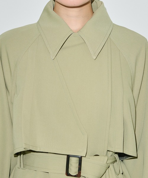 PUBLIC TOKYO（パブリックトウキョウ）の「シックオーバーラップコート（トレンチコート・レディース・アイボリー/ベージュ/ダークグレー・1/2）」の21枚目の写真