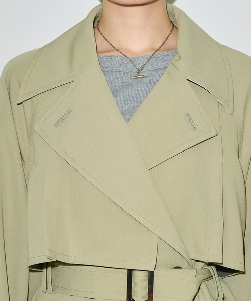 PUBLIC TOKYO（パブリックトウキョウ）の「シックオーバーラップコート（トレンチコート・レディース・アイボリー/ベージュ/ダークグレー・1/2）」の20枚目の写真