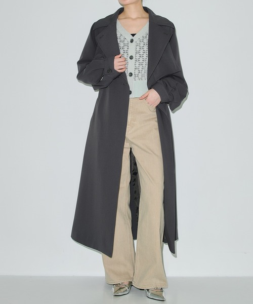 PUBLIC TOKYO（パブリックトウキョウ）の「シックオーバーラップコート（トレンチコート・レディース・アイボリー/ベージュ/ダークグレー・1/2）」の9枚目の写真