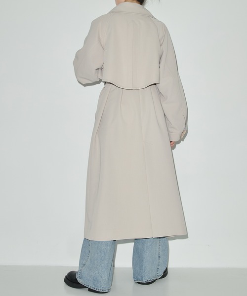 PUBLIC TOKYO（パブリックトウキョウ）の「シックオーバーラップコート（トレンチコート・レディース・アイボリー/ベージュ/ダークグレー・1/2）」の14枚目の写真