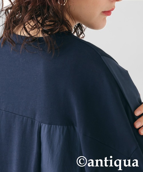 antiqua(アンティカ)の「ドッキングトップス(Tシャツ/カットソー・レディース・ブラック/カーキ/ネイビー・ONESIZE)」の22枚目の写真