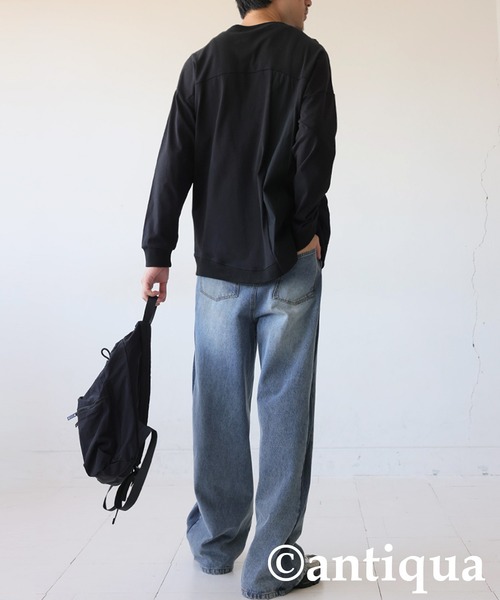 antiqua(アンティカ)の「ドッキングトップス(Tシャツ/カットソー・レディース・ブラック/カーキ/ネイビー・ONESIZE)」の8枚目の写真