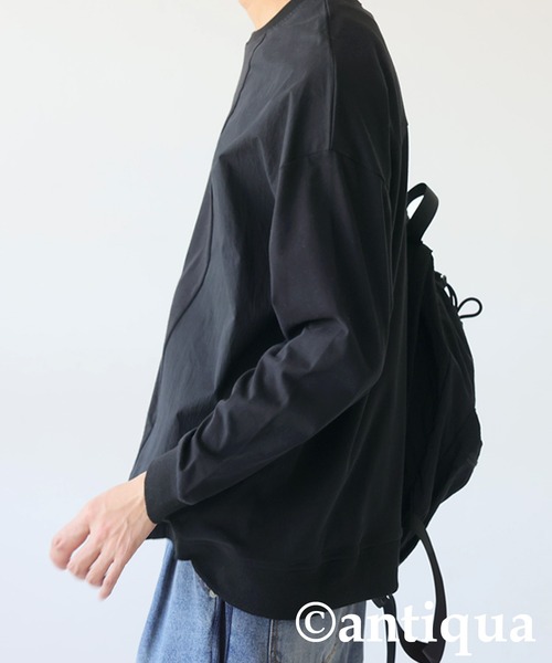 antiqua(アンティカ)の「ドッキングトップス(Tシャツ/カットソー・レディース・ブラック/カーキ/ネイビー・ONESIZE)」の9枚目の写真