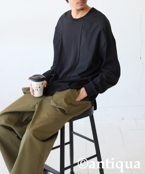 antiqua(アンティカ)の「ドッキングトップス(Tシャツ/カットソー・レディース・ブラック/カーキ/ネイビー・ONESIZE)」の11枚目の写真