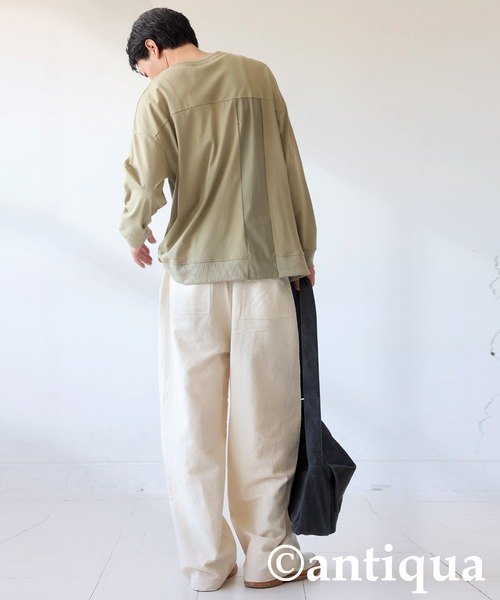 antiqua(アンティカ)の「ドッキングトップス(Tシャツ/カットソー・レディース・ブラック/カーキ/ネイビー・ONESIZE)」の19枚目の写真