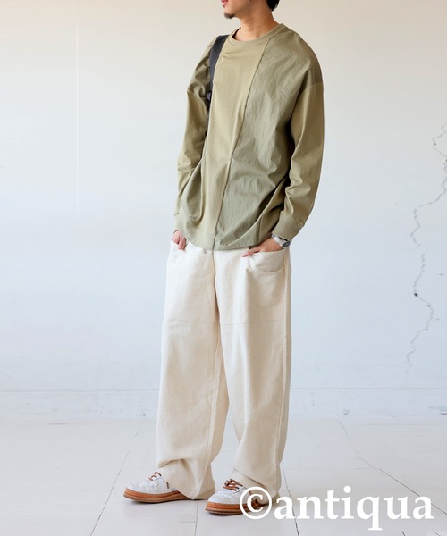 antiqua(アンティカ)の「ドッキングトップス(Tシャツ/カットソー・レディース・ブラック/カーキ/ネイビー・ONESIZE)」の20枚目の写真