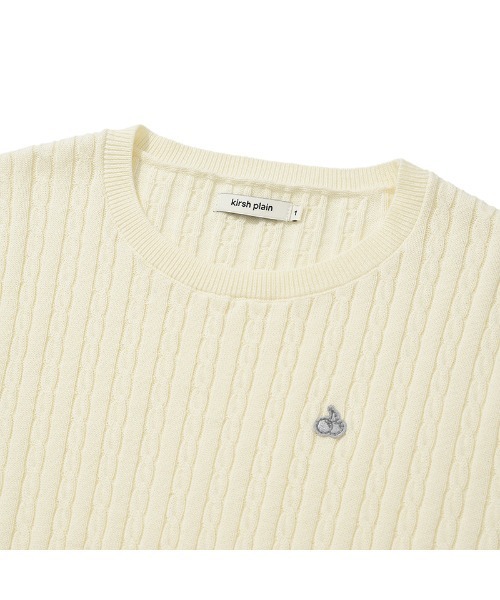 KIRSH PLAIN LINE POINT CABLE KNIT キルシー プレイン ライン