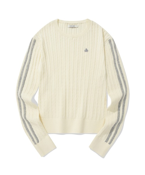 KIRSH(キルシー)の「KIRSH PLAIN LINE POINT CABLE KNIT キルシー プレイン ラインポイント ケーブルニット(ニット/セーター・レディース・グレー/ネイビー/アイボリー・ONE SIZE)」の12枚目の写真