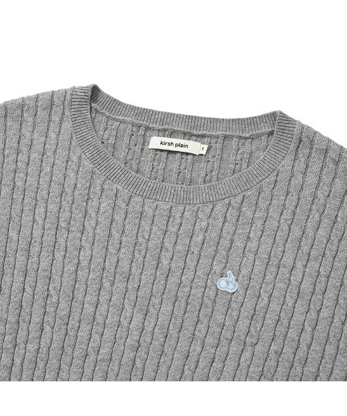 KIRSH(キルシー)の「KIRSH PLAIN LINE POINT CABLE KNIT キルシー プレイン ラインポイント ケーブルニット(ニット/セーター・レディース・グレー/ネイビー/アイボリー・ONE SIZE)」の18枚目の写真