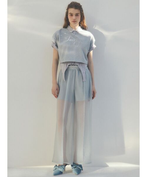 CALNAMUR(カルナムール)の「CORSET LIKE GINGHAM CHECK SHIRTS/コルセットライクギンガムチェックシャツ(シャツ/ブラウス・レディース・レッド/ブラック/グレー・FREE)」の7枚目の写真