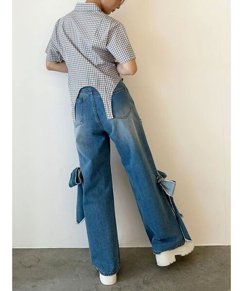 CALNAMUR(カルナムール)の「CORSET LIKE GINGHAM CHECK SHIRTS/コルセットライクギンガムチェックシャツ(シャツ/ブラウス・レディース・レッド/ブラック/グレー・FREE)」の13枚目の写真