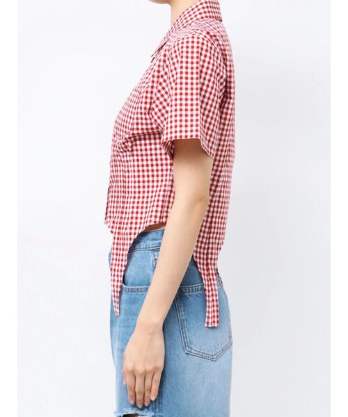 CALNAMUR(カルナムール)の「CORSET LIKE GINGHAM CHECK SHIRTS/コルセットライクギンガムチェックシャツ(シャツ/ブラウス・レディース・レッド/ブラック/グレー・FREE)」の19枚目の写真