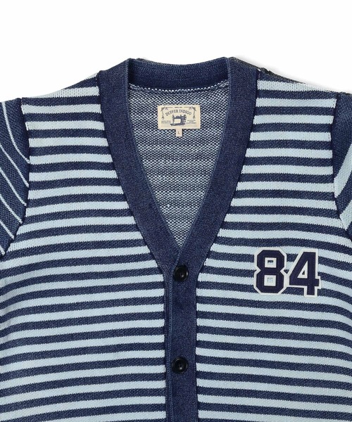 The DUFFER of ST.GEORGE（ザダファーオブセントジョージ）の「[INDIGO LABEL] INDIGO STRIPE＆BORDER CARDIGAN：インディゴ ボーダー ストライプ カーディガン（カーディガン/ボレロ・メンズ・インディゴブルー/ダークインディゴブルー・MEDIUM/LARGE/X-LARGE）」の12枚目の写真