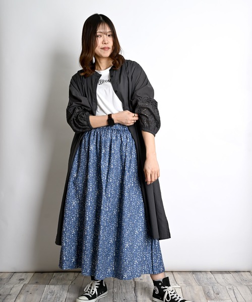 MARAI(マーライ)の「インドコットン シフリー刺繍 コットンワンピース 2WAY(シャツワンピース・レディース・ホワイト/カーキ/チャコール・フリー)」の15枚目の写真