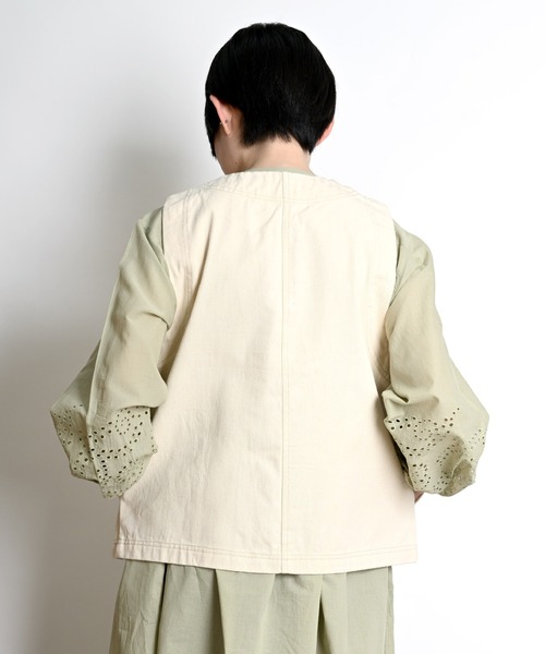 MARAI(マーライ)の「インドコットン シフリー刺繍 コットンワンピース 2WAY(シャツワンピース・レディース・ホワイト/カーキ/チャコール・フリー)」の22枚目の写真