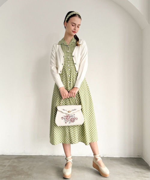 an another angelus（アンアナザーアンジェラス）の「レトロギンガムカチューシャ（カチューシャ・レディース・ホワイト×ブルー/ピンク/ホワイト×グリーン・FREE）」の11枚目の写真