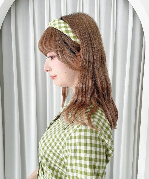 an another angelus（アンアナザーアンジェラス）の「レトロギンガムカチューシャ（カチューシャ・レディース・ホワイト×ブルー/ピンク/ホワイト×グリーン・FREE）」の17枚目の写真