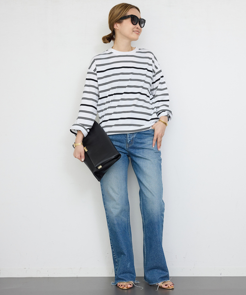 Deuxieme Classe(ドゥーズィエムクラス)の「Thrilling Stripe Tシャツ(Tシャツ/カットソー・レディース・ホワイト/ホワイト×ホワイト・FREE)」の20枚目の写真