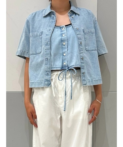 GAP(ギャップ)の「ウルトラソフト クロップド デニムシャツ(シャツ/ブラウス・レディース・ライトインディゴブルー・XXS/S/XS/L/M)」の8枚目の写真