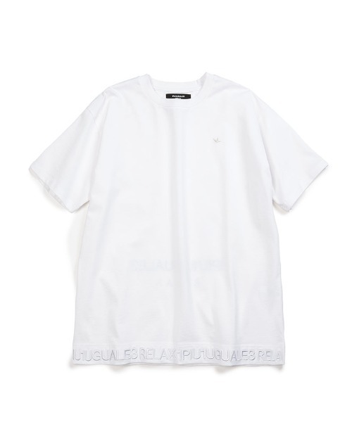 1piu1uguale3 RELAX(ウノピュウノウグァーレトレリラックス)の「1PIU1UGUALE3 RELAX (ウノ ピュ ウノ ウグァーレ トレ リラックス) 別注 裾&バックロゴ クルーネック 半袖 Tシャツ 1PRUST25119SZ(Tシャツ/カットソー・メンズ・ホワイト/ブラック・S/M/L/LL/2XL)」の14枚目の写真