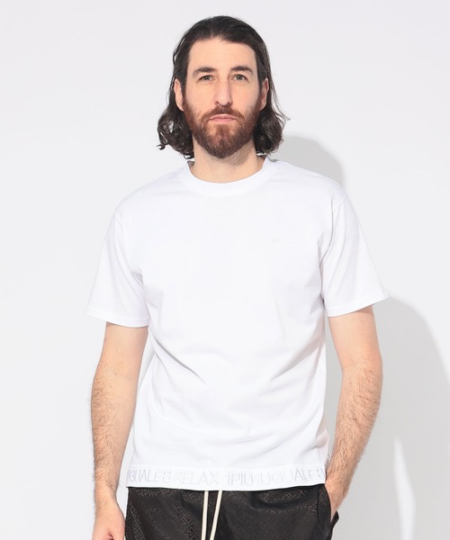 1piu1uguale3 RELAX(ウノピュウノウグァーレトレリラックス)の「1PIU1UGUALE3 RELAX (ウノ ピュ ウノ ウグァーレ トレ リラックス) 別注 裾&バックロゴ クルーネック 半袖 Tシャツ 1PRUST25119SZ(Tシャツ/カットソー・メンズ・ホワイト/ブラック・S/M/L/LL/2XL)」の12枚目の写真