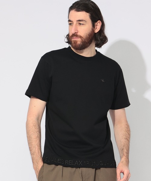 1piu1uguale3 RELAX(ウノピュウノウグァーレトレリラックス)の「1PIU1UGUALE3 RELAX (ウノ ピュ ウノ ウグァーレ トレ リラックス) 別注 裾&バックロゴ クルーネック 半袖 Tシャツ 1PRUST25119SZ(Tシャツ/カットソー・メンズ・ホワイト/ブラック・S/M/L/LL/2XL)」の9枚目の写真