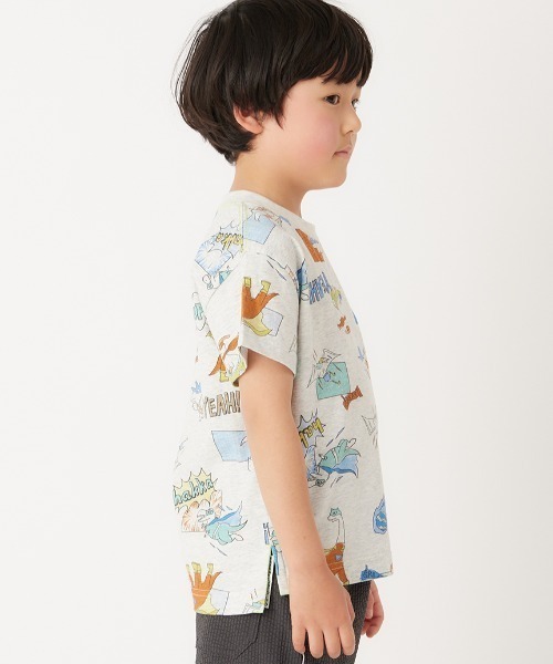 HAKKA KIDS（ハッカキッズ）の「スーパーDINOヒーロープリントTシャツ（Tシャツ/カットソー・キッズ・ライトグレー/イエロー・100cm/110cm/120cm/130cm）」の5枚目の写真
