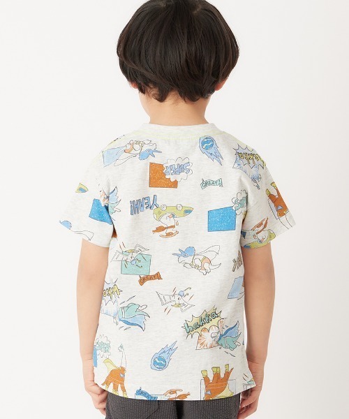 HAKKA KIDS（ハッカキッズ）の「スーパーDINOヒーロープリントTシャツ（Tシャツ/カットソー・キッズ・ライトグレー/イエロー・100cm/110cm/120cm/130cm）」の4枚目の写真