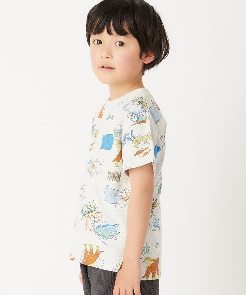 HAKKA KIDS（ハッカキッズ）の「スーパーDINOヒーロープリントTシャツ（Tシャツ/カットソー・キッズ・ライトグレー/イエロー・100cm/110cm/120cm/130cm）」の6枚目の写真