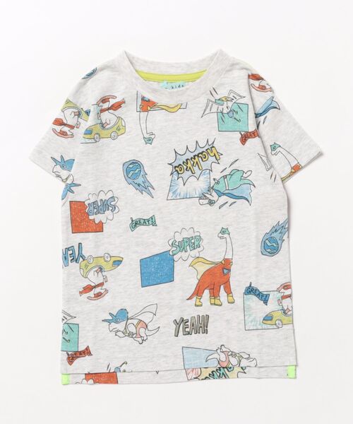 HAKKA KIDS（ハッカキッズ）の「スーパーDINOヒーロープリントTシャツ（Tシャツ/カットソー・キッズ・ライトグレー/イエロー・100cm/110cm/120cm/130cm）」の8枚目の写真