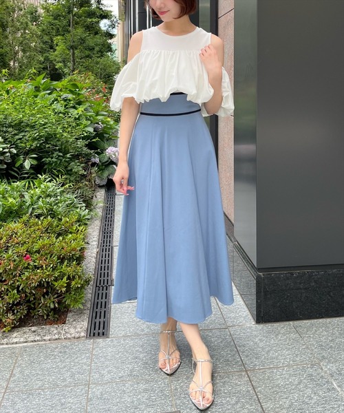 AND COUTURE（アンドクチュール）の「パイピングバックレースアップスカート（スカート・レディース・ブラック/ブルー/ベージュ・MEDIUM/SMALL）」の19枚目の写真