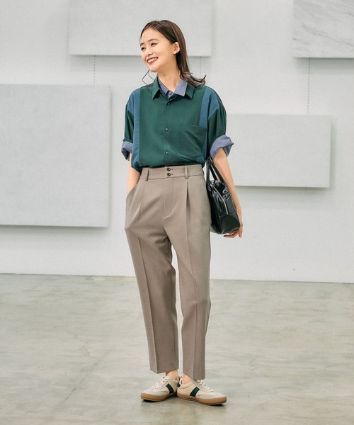 GLOBAL WORK(グローバルワーク)の「お手入れラクラク/SET UPテーパードパンツ/289097(その他パンツ・レディース・ブラック/ライトベージュ/グレイッシュベージュ・MEDIUM/LARGE/SMALL)」の15枚目の写真