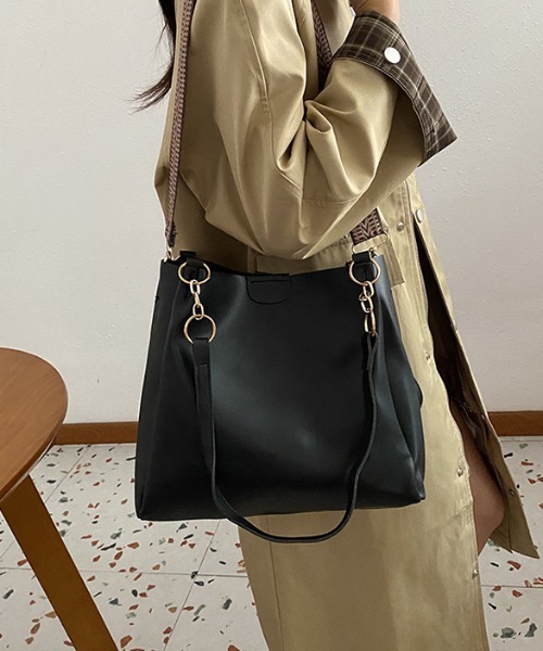 Per sist ence（パーシエンス）の「フェイクレザーマルチWAYバッグ/ショルダーポーチ、着せ替えストラップ付き（ショルダーバッグ・レディース・ブラウン/ブラック・FREE）」の14枚目の写真