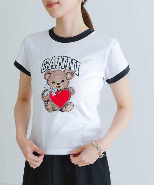 GANNI（ガニー）の「GANNI　Basic Jersey Bear Small T-shirts（Tシャツ/カットソー・レディース・ホワイト・SMALL）」の6枚目の写真
