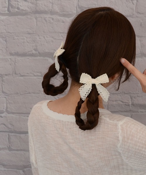 Mayree（メイリー）の「【float】ナチュラル レース リボン ヘアゴム【2個セット】（ヘアゴム・レディース・ホワイト/ブルー・FREE）」の13枚目の写真