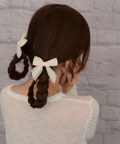 Mayree（メイリー）の「【float】ナチュラル レース リボン ヘアゴム【2個セット】（ヘアゴム・レディース・ホワイト/ブルー・FREE）」の12枚目の写真