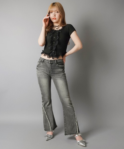 SPINNS（スピンズ）の「スエードチョーカー/ハート（チョーカー・レディース・ブラック・ONESIZE）」の3枚目の写真