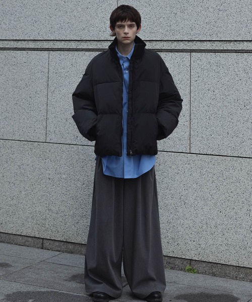 remer（リメール）の「HEAT FILL RIB NECK JACKET / ヒートフィルリブネックジャケット（ダウンジャケット/コート・メンズ・アイボリー/ブラック・LARGE/MEDIUM/SMALL/X-SMALL）」の9枚目の写真