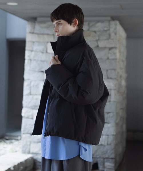 remer（リメール）の「HEAT FILL RIB NECK JACKET / ヒートフィルリブネックジャケット（ダウンジャケット/コート・メンズ・アイボリー/ブラック・LARGE/MEDIUM/SMALL/X-SMALL）」の7枚目の写真