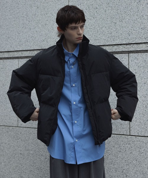 remer（リメール）の「HEAT FILL RIB NECK JACKET / ヒートフィルリブネックジャケット（ダウンジャケット/コート・メンズ・アイボリー/ブラック・LARGE/MEDIUM/SMALL/X-SMALL）」の8枚目の写真