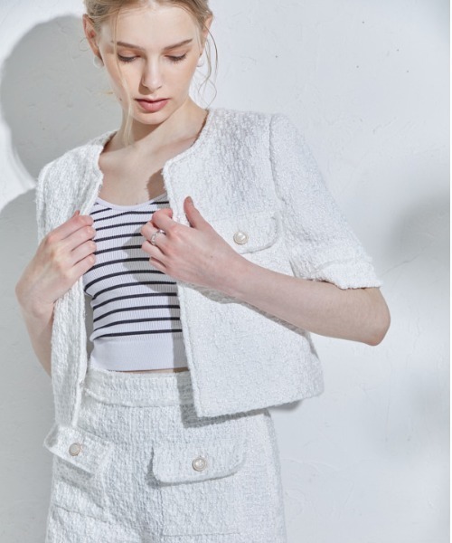 セール】Summer tweed short jacket サマーツイードショートジャケット