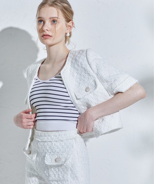 セール】Summer tweed short jacket サマーツイードショートジャケット