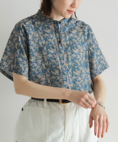 ブラウス シャツ ミニペイズリーPT　スタンドネックブラウス レディース ミニペイズリーPT スタンドネックブラウス | NOMBRE IMPAIR