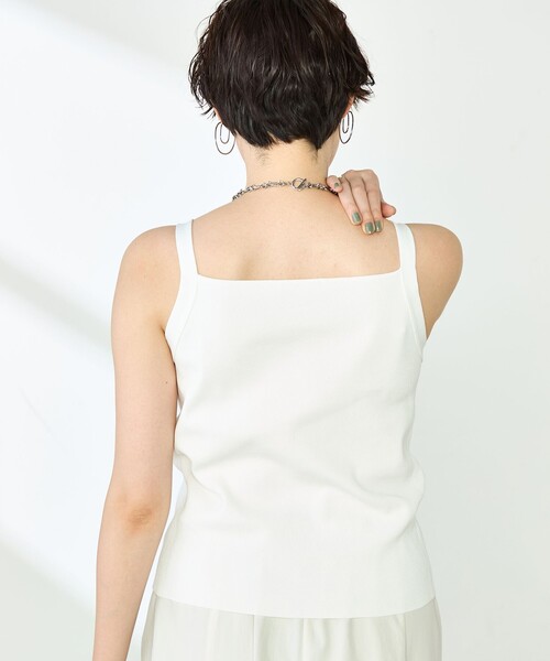 NOLLEY’S（ノーリーズ）の「《手洗い可能》総針オトナタンクトップ（タンクトップ・レディース・オフホワイト/ネイビー/ブラウン/ブラック・36/38）」の10枚目の写真