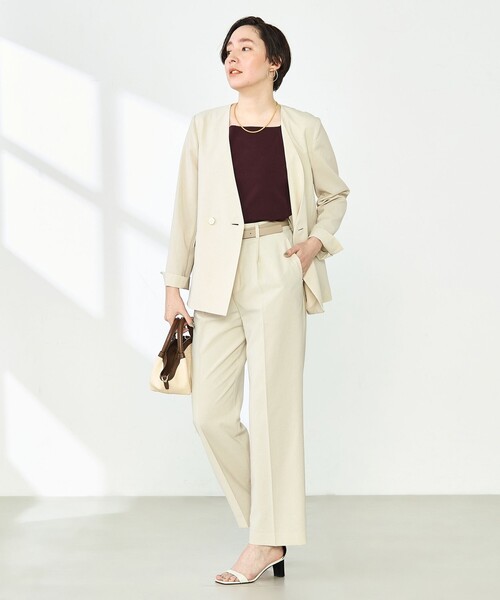 NOLLEY’S（ノーリーズ）の「《手洗い可能》総針オトナタンクトップ（タンクトップ・レディース・オフホワイト/ネイビー/ブラウン/ブラック・36/38）」の12枚目の写真