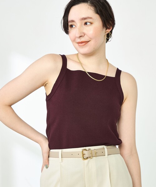 NOLLEY’S（ノーリーズ）の「《手洗い可能》総針オトナタンクトップ（タンクトップ・レディース・オフホワイト/ネイビー/ブラウン/ブラック・36/38）」の14枚目の写真