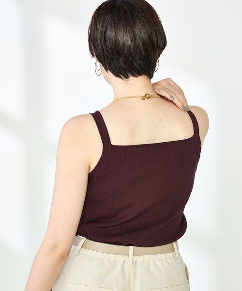 NOLLEY’S（ノーリーズ）の「《手洗い可能》総針オトナタンクトップ（タンクトップ・レディース・オフホワイト/ネイビー/ブラウン/ブラック・36/38）」の15枚目の写真