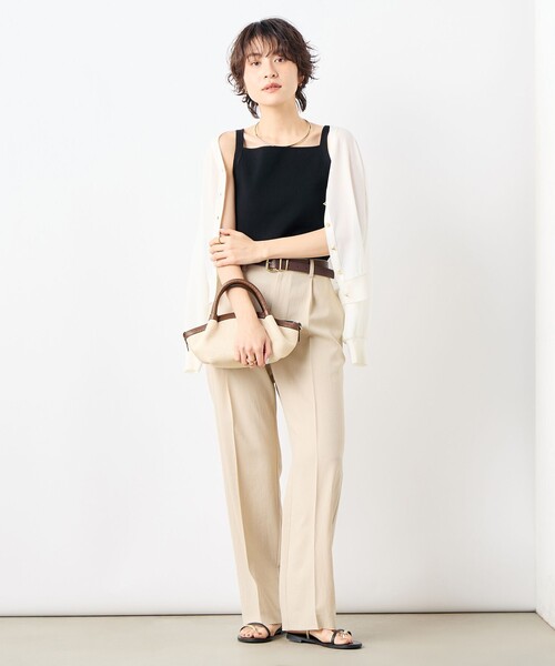 NOLLEY’S（ノーリーズ）の「《手洗い可能》総針オトナタンクトップ（タンクトップ・レディース・オフホワイト/ネイビー/ブラウン/ブラック・36/38）」の16枚目の写真