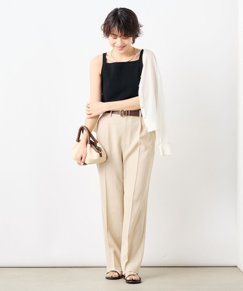 NOLLEY’S（ノーリーズ）の「《手洗い可能》総針オトナタンクトップ（タンクトップ・レディース・オフホワイト/ネイビー/ブラウン/ブラック・36/38）」の17枚目の写真