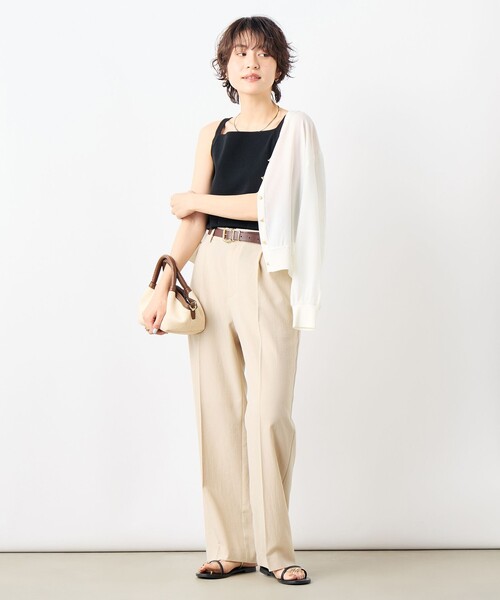 NOLLEY’S（ノーリーズ）の「《手洗い可能》総針オトナタンクトップ（タンクトップ・レディース・オフホワイト/ネイビー/ブラウン/ブラック・36/38）」の18枚目の写真